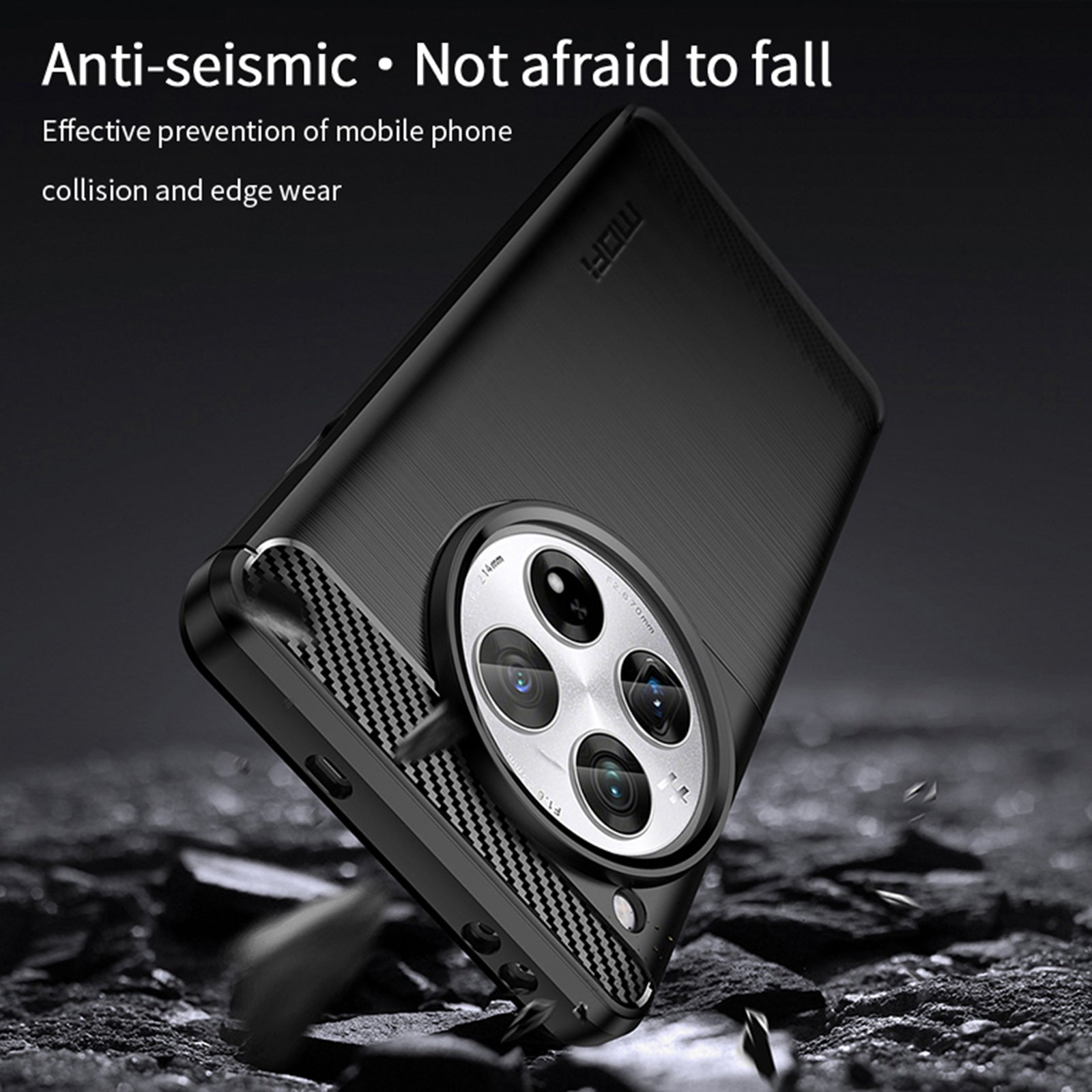 MOFI JK TPU Series-1 For OnePlus 12 5G Case Carbon Fiber Texture TPU Phone Cover - Black MOFI JK TPU Series-1 For OnePlus 12 5G Case Carbon Fiber Texture TPU Phone Cover - Black